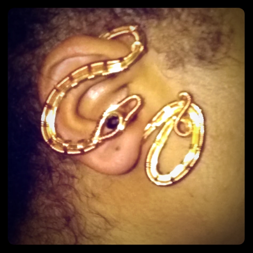 Snake wire ear cuff